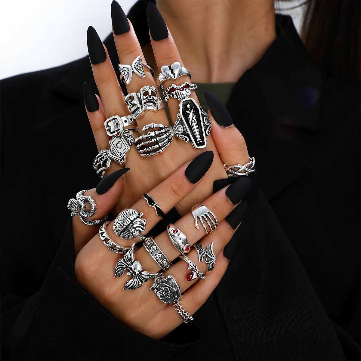23 Adet Punk Tarzı Geometrik D - Vintage Punk Knuckle Rings Set incelemesi ve fiyatı