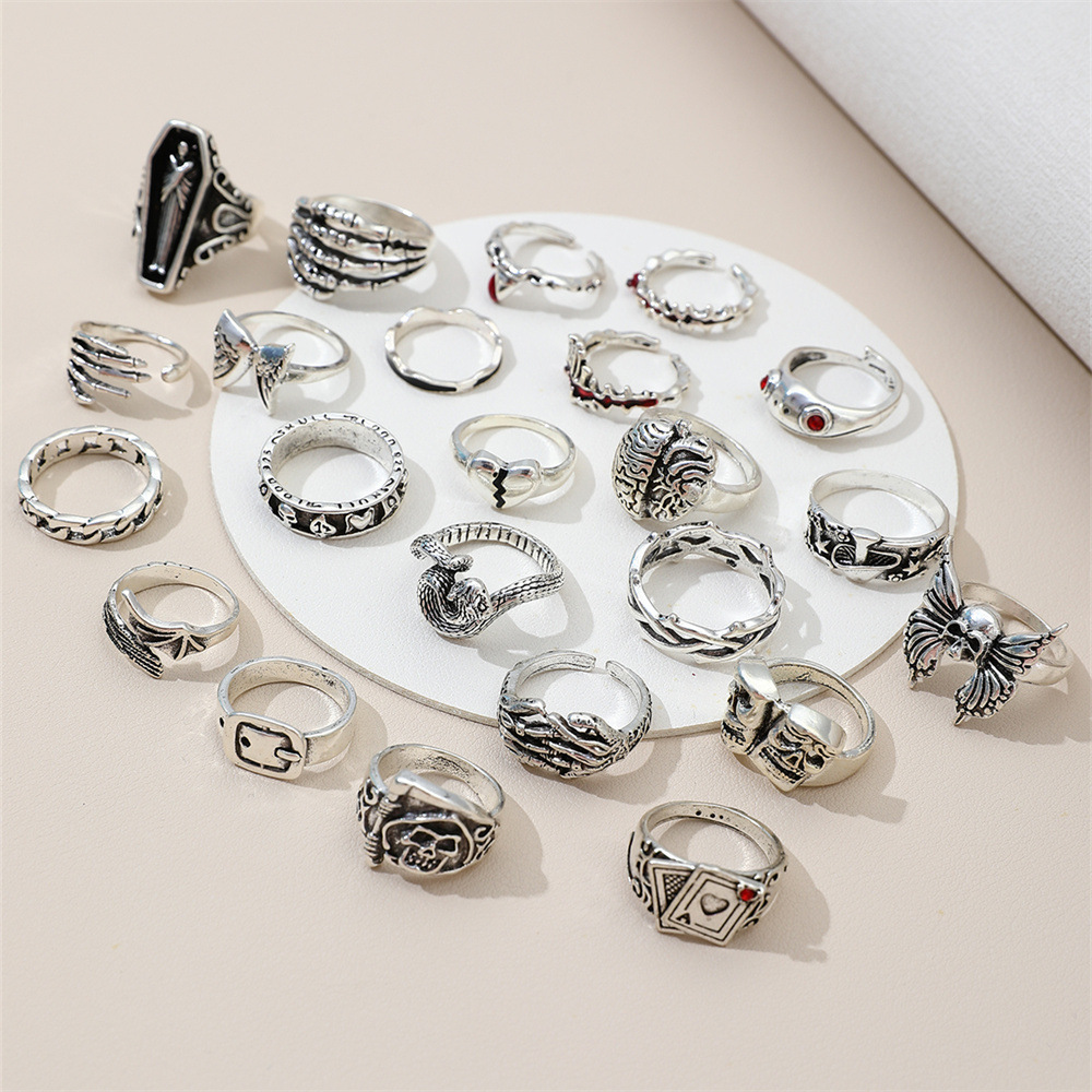 23 Adet Punk Tarzı Geometrik D - Vintage Punk Knuckle Rings Set incelemesi ve fiyatı