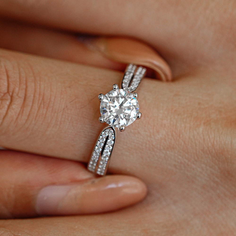 0.5/1/2/3 Karat Klasik Altı Tı - Moissanite Engagement Ring 1 Carat incelemesi ve fiyatı