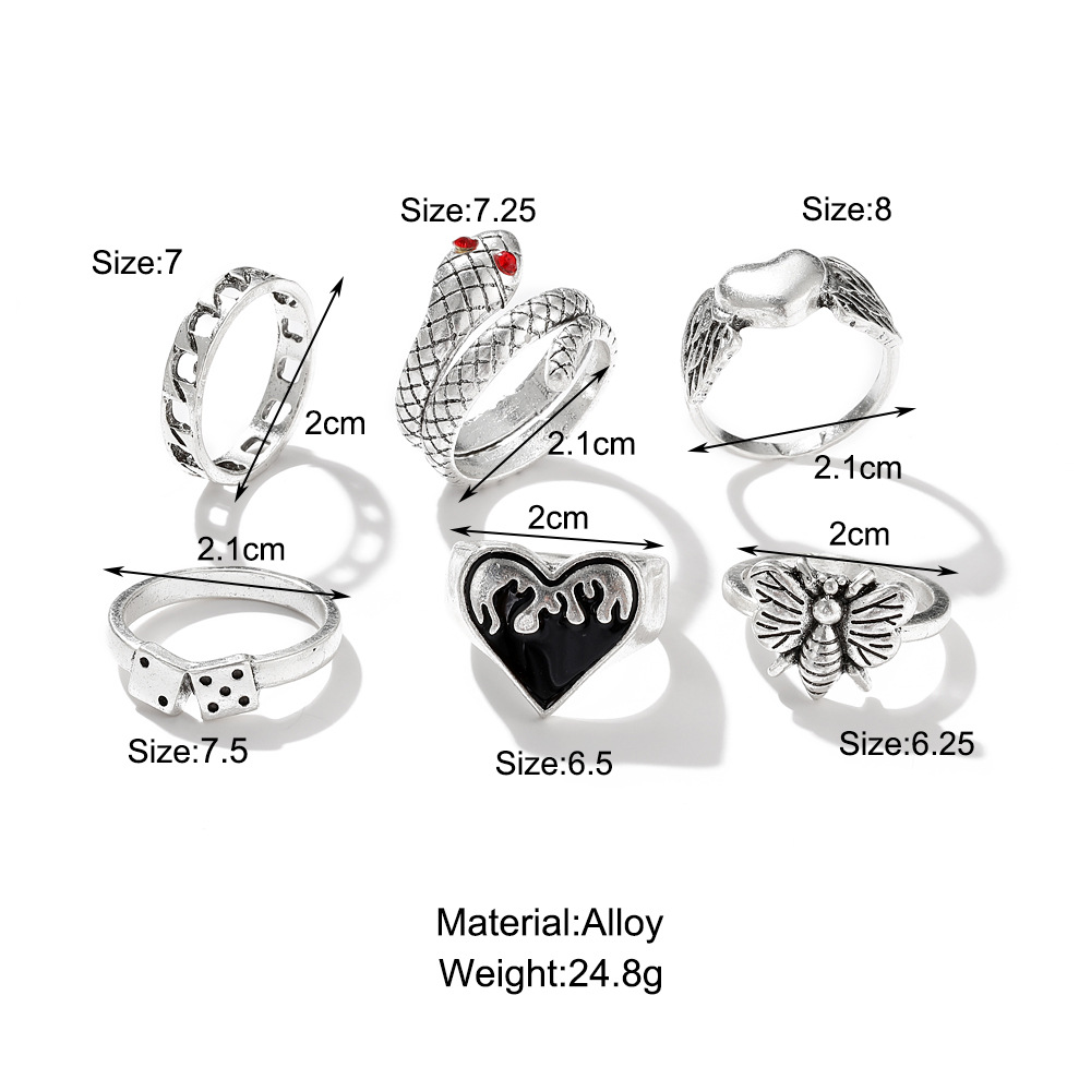 6 Adet Vintage Punk Tarzı Yıla - Vintage Punk Knuckle Rings Set incelemesi ve fiyatı